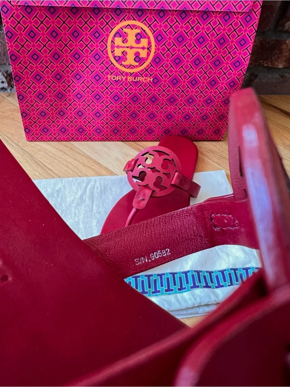 Tory Burch Tory Red Leather Miller SOFT Sandals
